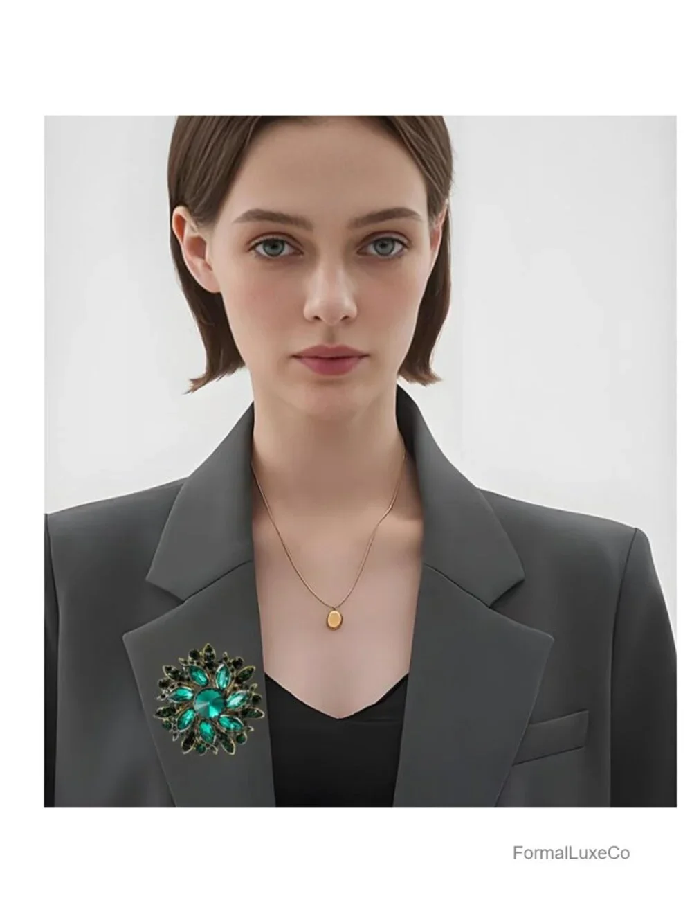 Rhinestone Flower Brooch Pin for Women - Crystal Brooch Elegant Hat Bag